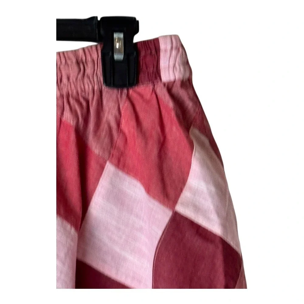 Warm Shorts Women XS Pink Red Patchwork‎ Diamond Print Elastic Waist NWT Luxury